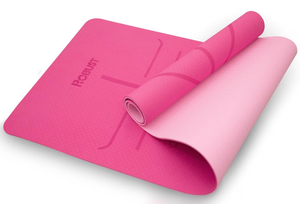 lot 6909 image: Extra Thick Yoga Mat 14 & 13 & 25 Inch - Non Slip Exercise Mat with Alignment Lines, Carrying Strap, TPE Eco-Friendly Material for Knee Support, Sweat-Proof 72 x 24 for Women & Men