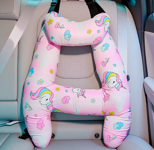 lot 6914 image: H-Shape Car Seat Pillow for Kids Car Travel Pillow for Kid Children Vehicle Sleeping Head Support Back Seat Adjustable Head Neck and Shoulder Support for Long Trips Sleeping (Unicorn)