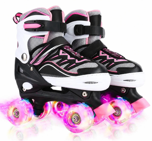 lot 6920 image: Adjustable Roller Skates for Girls and Women, All 8 Wheels of Girls Skates Shine, Safe and Fun Illuminating for Kids
