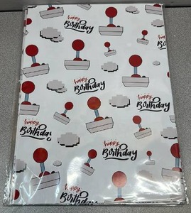 lot 6922 image: Lot of 3 WRAPLULU White Gaming Birthday Wrapping Paper - 4 Jumbo Sheets, 28  40 Inches - Retro Joystick Gift Wrap with HAPPY BIRTHDAY, Perfect for Kids Boys Girls Birthday Teens Gamers Party