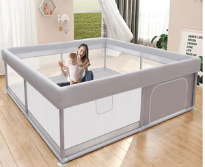 lot 6927 image: Baby Playpen 50x50 Inch, Play Pens for Babies and Toddlers Baby Fence Play Yards for Indoor & Outdoor with Breathable Mesh Anti-Fall Playpen