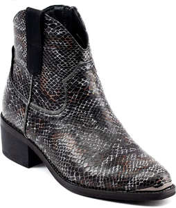 lot 6944 image: GC Shoes Womens STAX Snake Print Ankle Ankle Boots Black 8.5 Medium (B,M)