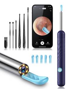 lot 7334 image: Ear Wax Removal Tool Camera - Birthday Christmas Gifts for Women Men Mom Dad, FSA HSA Eligible, Ear Wax Removal Kit with 7 Ear Pick, Ear Cleaner with 1080P Camera for iOS & Android (Black)