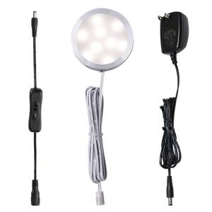 lot 7357 image: AIBOO 12V LED Under Cabinet Puck Lights Plug in, with Manual Switch, Single Puck LED Light for Closet, Counter, Showcase,12Vdc Low Voltage Wall Plug (Nature White)