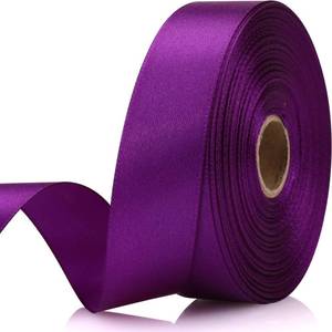 lot 7364 image: NISDOCF 78 Inch 30 Yards Purple Satin Craft Ribbon-Single Face Polyester Ribbon for Handmade Roses, Gift Wrapping, Timeless Flower, Bouquets, Wedding and Party Decoration