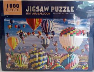 lot 7372 image: 1000 Piece Jigsaw Puzzle Hot Air Balloon Blazing with Color