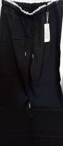 lot 7373 image: Black Drawstring Pants with White Trim Detail Size M
