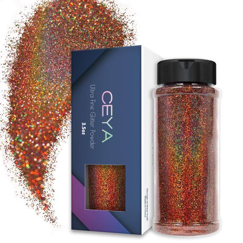 lot 138 image: Ceya 3.5oz 100g Holographic Ultra Fine Glitter Powder Laser Brown Glitter 1128�� 0.008�� 0.2mm for Slime Epoxy Resin Craft Tumbler Jewelry Nail Art Festival Makeup Scrapbook Painting Wedding Cards Retail $9.99