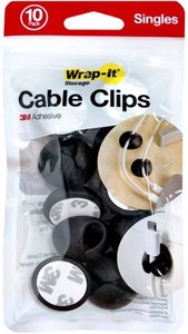 lot 111 image: Wrap-It Storage - Cable Clips - Black - Retail $7
