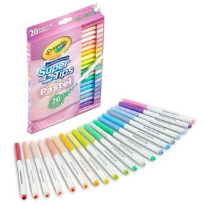 Crayola Supertips Pastel Markers  20ct  Washable Markers  Cute School Supplies  Classroom Must Haves  Aesthetic Gift for Teachers and Kids  Ages 4+ - Retail: $16