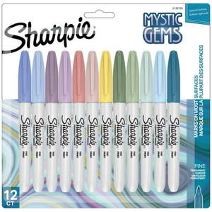 lot 124 image: Sharpie Permanent Markers  Mystic Gem Special Edition  Fine Point  Assorted Colors  12 Count - Retail $30