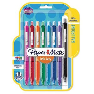 lot 132 image: Paper Mate InkJoy Retractable Ballpoint Pen  1.0 mm  Assorted Colors  8 Count - Retail $96