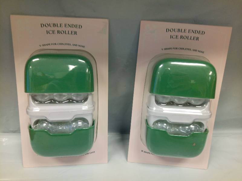 lot 140 image: Double Ended Ice Roller Face Massage Tool Set of 2 Freen - Retail $10