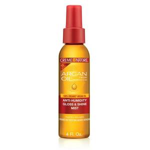 lot 138 image: Creme of Nature Argan Oil Anti-Humidity Gloss & Shine Mist Hair Glosses - 4 fl oz - Retail $40
