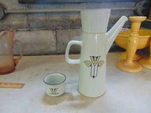 lot 4061 image: Coffee Carafe and Cup Densy  Made in England