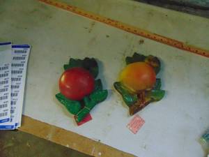 lot 4070 image: Pair of Chalkware Decor Fruits