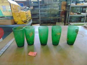 lot 4132 image: 5 Green Glasses  MCM