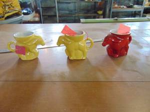 lot 4143 image: 3 Frankhoma Democratic Mugs