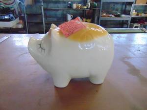 lot 4149 image: Pottery Piggy Bank - Hull
