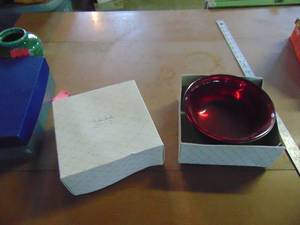 lot 4160 image: Gorham Silverplate with red glass insert