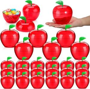 lot 21573 image: Tanlade 50 Pcs 4.1 x 3.7 Teacher Appreciation Week Gifts Plastic Apple Container Bulk Red Candy Boxes Holder Thank You Gift for Apple of My Eye Teacher Appreciation Gifts End of Year Party Decor