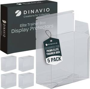 lot 21891 image: Dinavio Crafthouse PET Plastic ETB Protector Case 5 Pack - Elite Trainer Box Protector - ETB Case Compatible with Elite Trainer Boxes (Pack of 5)