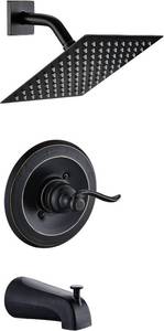 lot 21905 image: Replacement 8 Square Rain Shower Faucet Tub Trim Kit for Delta 1314 Series, High-Pressure Shower Head System, Oil-Rubbed Bronze (Valve Not Included)