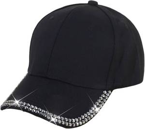 lot 21907 image: Shiny Rhinestone Brim Baseball Cap for Women Girls Bling Hats Sparkle Ponycap Trucker Hat Summer Outdoors Sun Cap