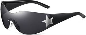lot 21914 image: Eiuizah Y2k Sunglasses for Women Men Shield Wrap Around Fashion Sunglasses Trendy Oversized Frameless Sun Glasses