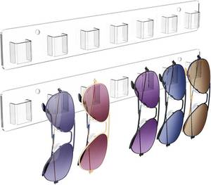 lot 21918 image: Meaocer Sunglasses Organizer 2 Pack, Wall Glasses Holder, Acrylic Sunglasses Display, Eyeglass Organizer for Multiple Glasses for Office & Home Decor, Unique Gifts for Husband, Women & Girls, Clear