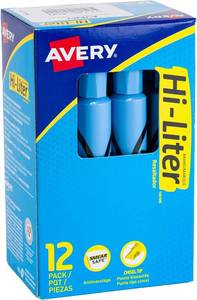lot 21924 image: HI-LITER Desk Style, Chisel Tip, Blue, 12 Count (07746)