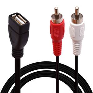 lot 21928 image: USB to RCA Cable, USB A 2.0 Female to 2 RCA Male Jack Y Splitter Audio Video AV Composite Adapter Cable (1.5 Meter)