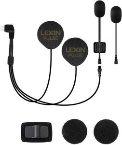 lot 21933 image: LEXIN Pulse Motorcycle Helmet Speakers with Boom&Button Mics, 40mm Crystal Clear Loud Speakers with Deep Bass, DSP&CVC Noise Cancellation, Type-C Connector, for B4FMGTXG2PG16G1MeshComNovus