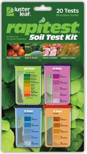 lot 21936 image: Rapitest Soil Test Kit for Gardens, Vegetables, Flowers and Lawns. USA designed and assembled soil tester completely, quickly and accurately measuresanalyzes soil pH acidity and garden nutrients.