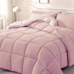 lot 21965 image: DOWNCOOL Comforters King Size, Light Pink Duvet Insert, Lightweight Quilt  All Season Duvet, Down Alternative Hotel Comforter with Corner Tabs, King 102x90 Inches