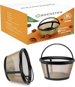 lot 21984 image: 4 Cup Reusable Filter Basket With Closed Bottom Fits MrCoffee Coffee Maker and Brewer - Permanent Filter Replacement for Mr Coffee Gold Basket-Style Filters 2-Pack