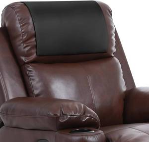 lot 22020 image: Recliner Headrest Protector, Non-Slip Faux Leather Headrest Cover  Waterproof & Washable  for Recliner Chair, Sofa, Office & Theater Seats 17x27 in (Black Leather)