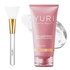 lot 22024 image: Official YURI Collagen Overnight Wrapping Peel Off Face Mask, Overnight Collagen Face Mask Easy Peel Off Facial Mask Skin Care Night Mask, Reduce Fine Lines Dullness, Anti-Aging Skin Car