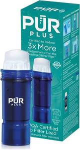 lot 22032 image: PUR Plus Lead Reducing Water Pitcher and Dispenser Replacement Filter, 1-Pack, NSF & WQA Certified - Compatible with All PUR Pitchers and Dispensers, Blue, PPF951K1