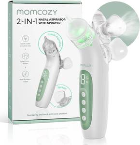 lot 22041 image: Momcozy BreezyClear  2-in-1 Electric Nasal Aspirator for Baby with Spray, 65kPa Hospital-Grade Suction, 4 Levels, Low-Noise Nose Sucker for Baby with Light & Music, Baby Shower & Registry Gifts