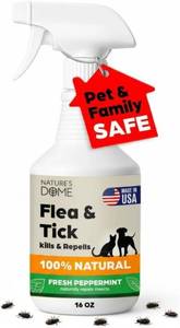lot 22100 image: Natures Dome Peppermint Flea and Tick Spray 16 Oz  Non Toxic, Plant-Based Pest Control Peppermint Oil Spray for Mosquitos, Larvae & Eggs  Indoor and Outdoor Use  Safe for Pets & Kids