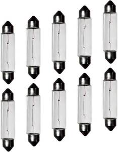 lot 22103 image: 12V 10W 10 Pack Sv8.5-8 T3.25 Halogen Festoon Bulb Fits 41mm Base Sizes Direct Replacement for Car Dome Light,Trunk,Interior Bulb