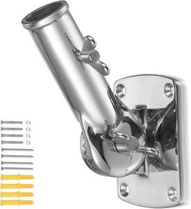 lot 22106 image: ZOMCHAIN Flag Pole Bracket, Flag Pole Holder - 316 Marine Grade Stainless Steel, Heavy Duty for 1inch Flag Pole Mount