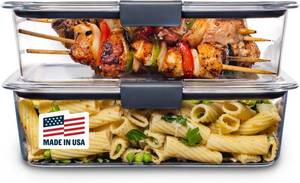 lot 22112 image: 1 Pack Rubbermaid Brilliance BPA-Free Food Storage Containers with Lids, Airtight Clear (9.6 Cup), Ideal for Lunch, Meal Prep, and Leftovers