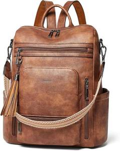 lot 22113 image: Shrrie Vegan Leather Laptop Backpack for Women 15.6 inch Work Backpack Fashion Travel Backpack Purse for Travel College Work