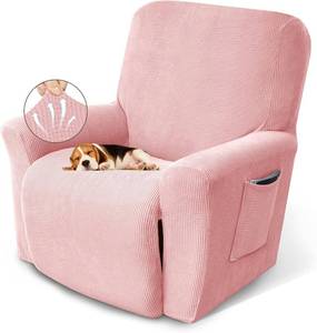 lot 22114 image: KEKUOU Recliner Chair Covers Lazy Boy Recliner Covers Stretch Couch Cover Slipcovers 1 Piece Furniture Protector with Elastic Bottom for Dog,Kids.(Recliner, Dusty Pink)