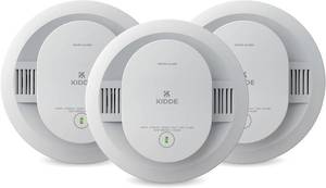 lot 22118 image: Kidde Smoke Detector, AA Battery Powered LED Status Lights, 85 dB Alarm, 5-inches, 20SDR, 3 Pack