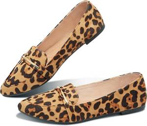 lot 22126 image: Obtaom Womens Pointy Toe Loafer Flat Comfortable Faux Suede Work Shoes,Cute Penny Loafer Slip On Ballet Flat Size 10