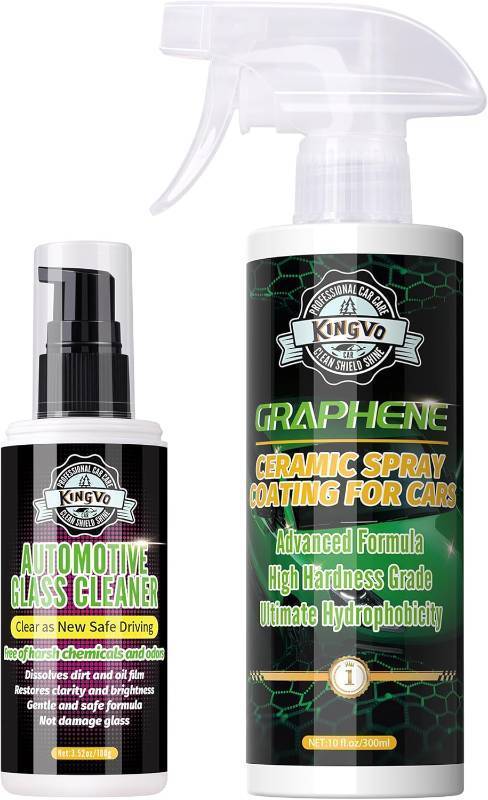 lot 43504 image: Kingvo Car Ceramic Coating, Car Spray Wax Graphene Polish Crystal Coating,Windshield Washer Fluid Window Cleaner Detailing Supplies Automotive Kit