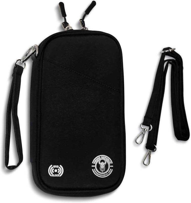 lot 12531 image: Viking Republic Family Passport Holder, Travel Essentials, RFID Blocking Wallet Travel Document Organizer for Passports, Credit Cards, Coins etc.